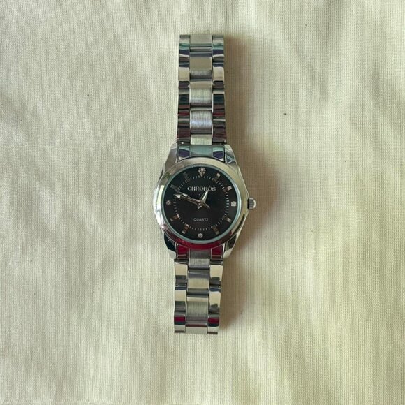 y2k vintage style round stainless steel quartz luxury watch - Picture 4 of 8